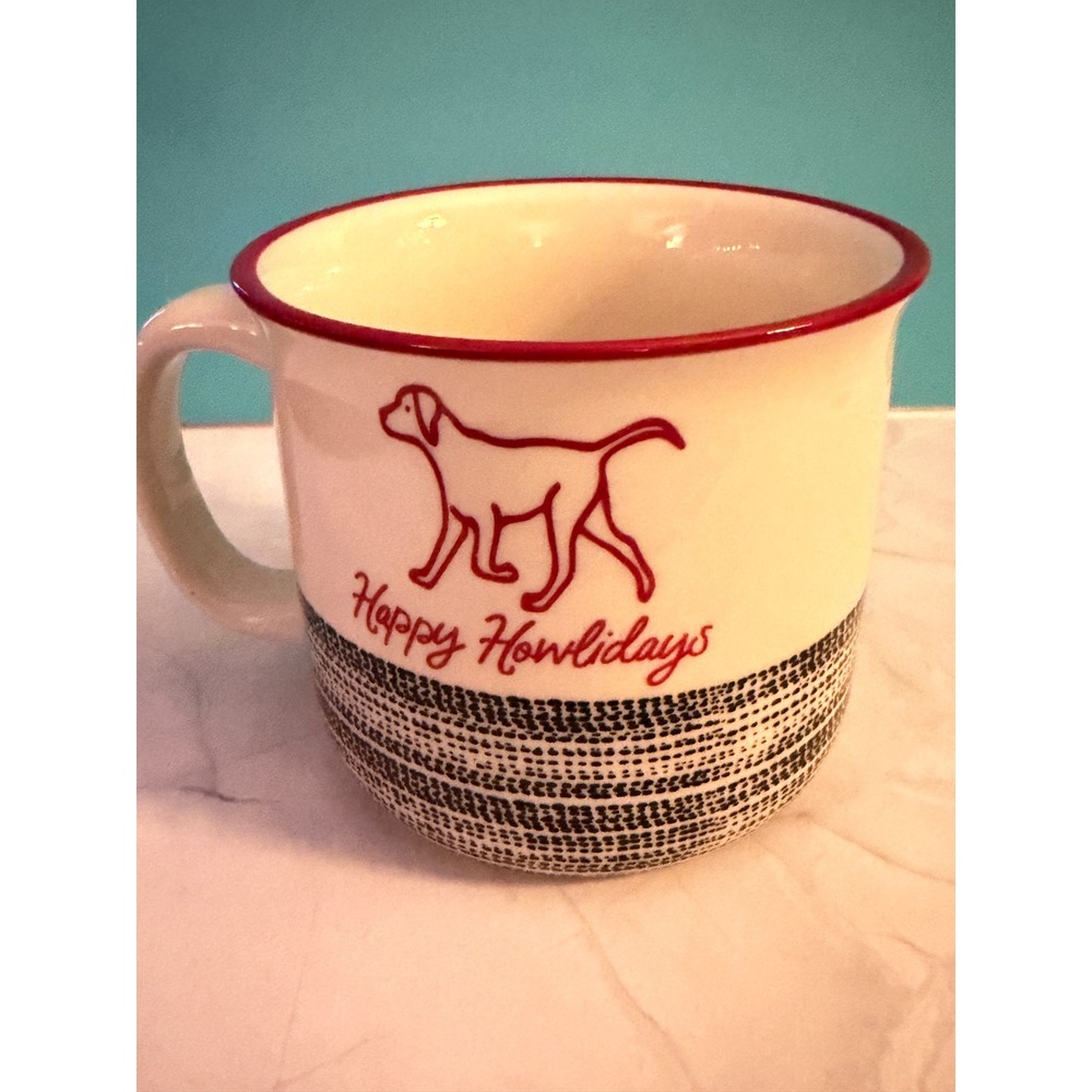 Happy Howlidays Dog Holiday Winter Wonder Lane Coffee Mug 16 oz White Ceramic